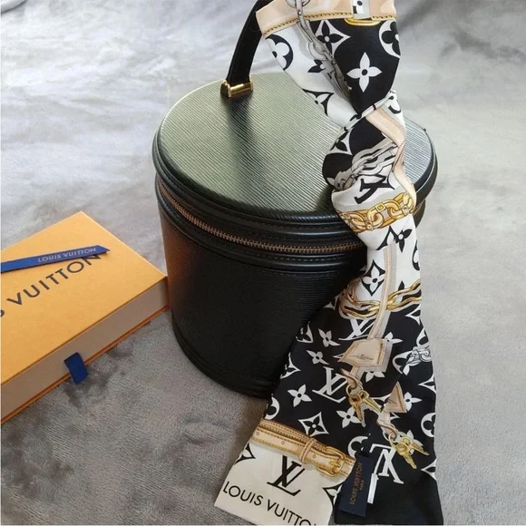 Louis Vuitton Monogram Scarf with Gold Accents - Picture 8 of 9